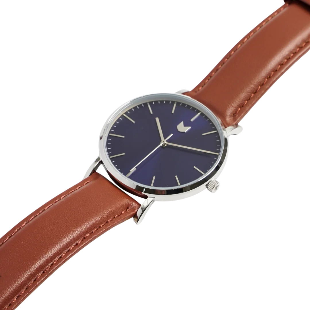 Cobalt Accent Men's Watch Genuine Slim Leather Watch Blue Watch  Scratch-proof Glass Gift for Him Unique Gift Black Watch - Etsy